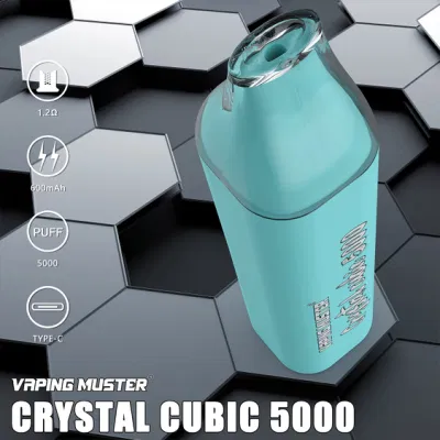 Vapingmuster OEM ODM Wholesale Crystal Cubic 5000 Puffs Popular Taste Mesh Coli Wholesale Disposable E Cigarette Vape