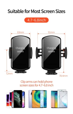 Newest 15W Automatic Clamping Car Mount Car Holder Wireless Charger