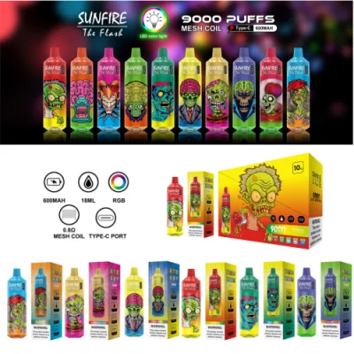 Top 1 Anthentic Sunfire 8000 9000 120000 Puff Disposable Vapes Puffs 9K Latvia De Wholesale E Cig 10000 Shisha Distributors E Sigarette Kits Vaper Vape