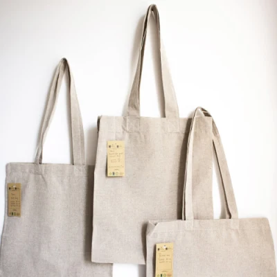 Sustainable Biodegradable Natural Fiber Fabric Cotton Recycled Linen Jute Hemp Tote Bag