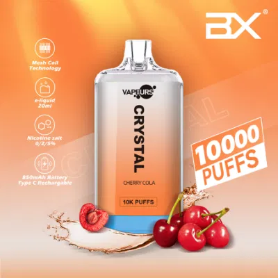 UK Europe Hot Sales Shisha Flavors Vapeurs Crystal 8000 10000 12000 Puffs Rechargeable Wholesale Vapes Disposable Vape