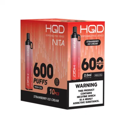 Hqd 600 Puffs Amazing Disposable Vape Nita with Strawberry Ice Cream Flavor