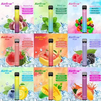 100% High Quality Airflow Plus Disposable Vape Pen 800puffs with Security Code