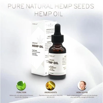 Hemp Oil 100% Natural Sleep Aid Anti Stress Hemp Extract Drops for Painanxiety &amp; Stress Relief