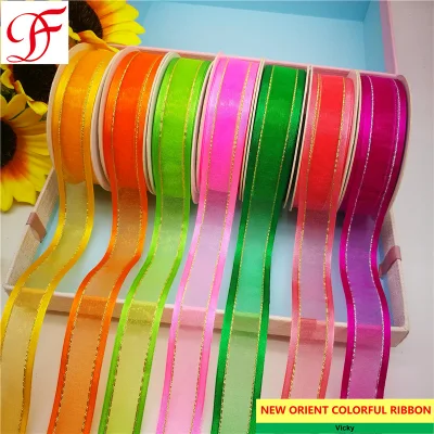 Christmas Satin Edge Organza Satin Grosgrain Hemp Gingham Taffeta Ribbon Sheer Metallic Ribbon Hair Bow for Gifts/Present Box Packing/Bows/Garments/Decoration