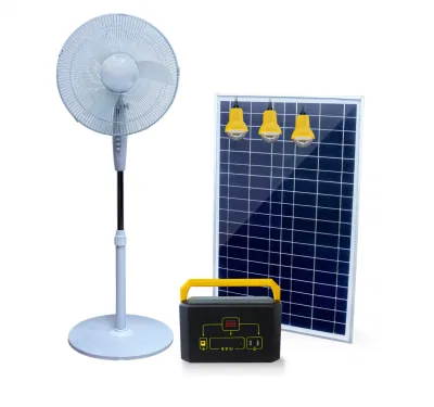  Continuous Charging, You Can Watch TV and Enjoy The Cold Air at The Same Time, The Three-Lamp Solar Clean Energy Home System with a Large Batteries and USB Port