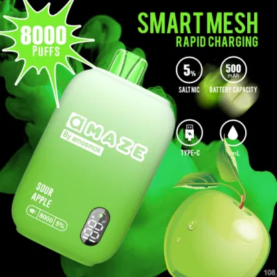 Rechargeable Disposable Vape with LED Screen and Dual Mesh Coil