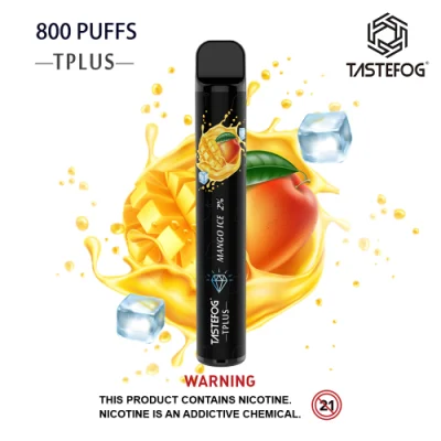 New Year Specials E Cigarette Tastefog Tplus 800 Puff Hookah Pen 3ml Fruit Flavor E-Liquid 20mg Nicotine Disposable Vape