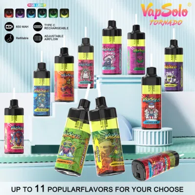 12000 10000 Puffs 2% 5% Nicotine Vapsolo Flavor Bluerazz Bar Disposable Vape with 12 Flavors Type-C Rechargeable E-Cigarette