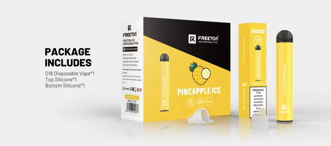 Disposable Vape Pod with 1500 Puffs Freeton D18