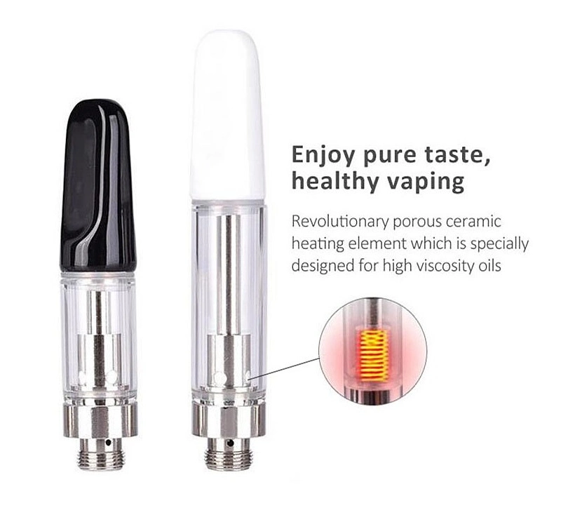 Refillable D8 D9 D10 Atomizer H10 0.5ml 1ml 2ml Glass Tank 2.0mm Intake Hole 510 Thread Battery Vape Pen Cartridge for C B D T H C Hhc Thick Oil