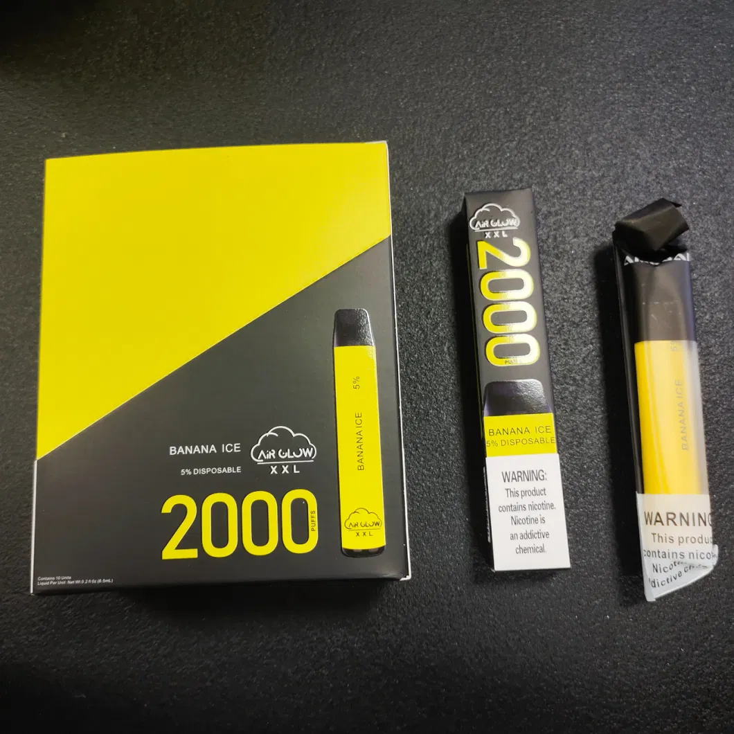 2021 Hot Selling Portable Vape Pen 2000puffs Disposable Electronic Cigarette Air Glow XXL Vs Bang XXL