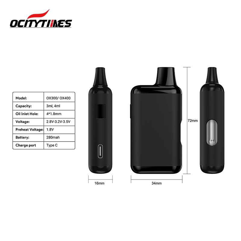 Rechargeable Preheat 3ml Disposable Vape Box for Delta D8 Oil