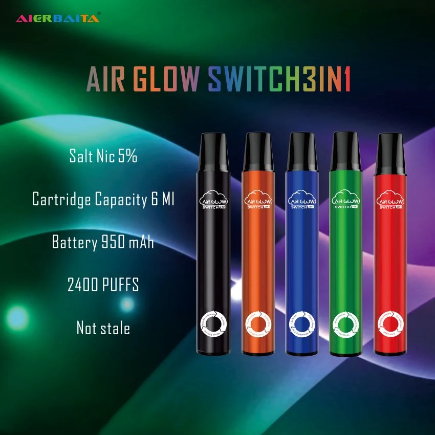 Wholesale 3 Kinds of Taste Switch Red Green and Blue Lights Indicate Different Flavors Disposable Electronic Cigarette