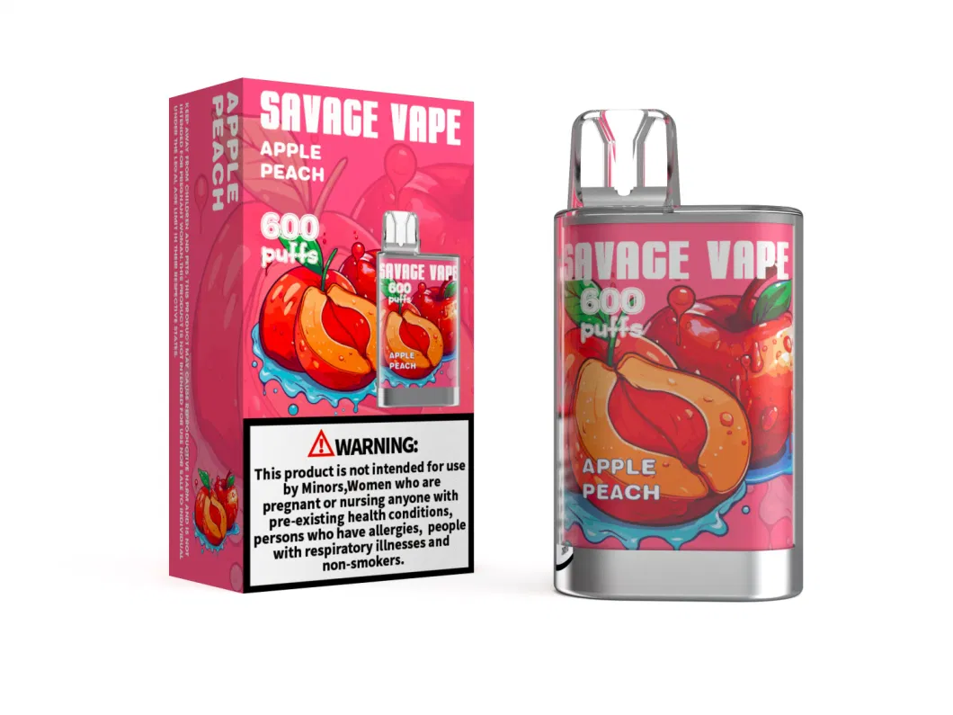 OEM/ODM Savage Crystal 600 2ml E Liquid Disposable Vape Pen Alibaba Shopping Puff Disposable Vaporizer