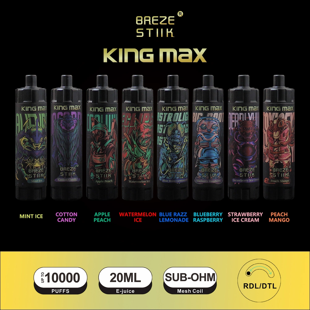 Disposable Vape Pen Breze Stiik King 10000puffs Max Sub-Ohm Vs Randm Ene E-Cigarette