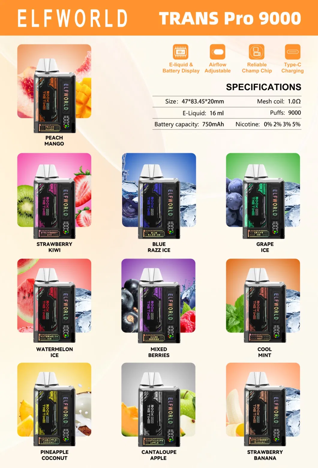 Mary Bm600 Disposable Pod Device 550mAh Vape Pen Without Nicotine 600puffs Crystal 4500 5000 10000 Puff Elfworld Trans PRO 9000 12000 15K Puff Vape OEM 5% Nicot