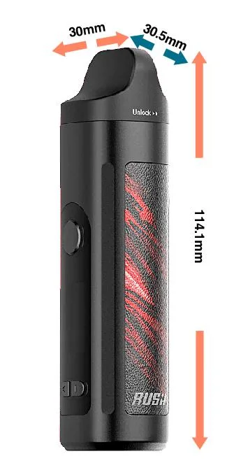 Wholesale Top 10 on-The-Go Custom Private Label Convection Herbal Vaporizer Portable Wax RoHS Vape Rush Medical Health Pocket Dry Herb Vaporizer