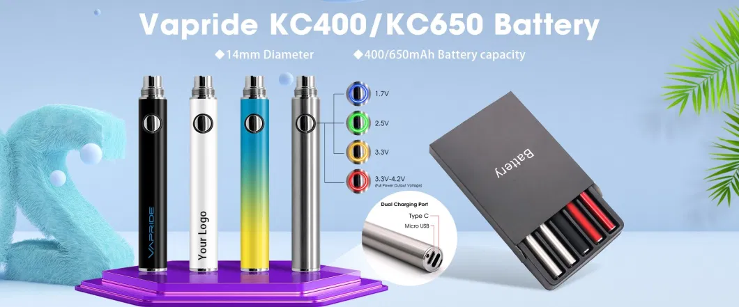 Vape Pen Kit Kc400/650 E Cigarette 510 Thread Battery for Wholesale