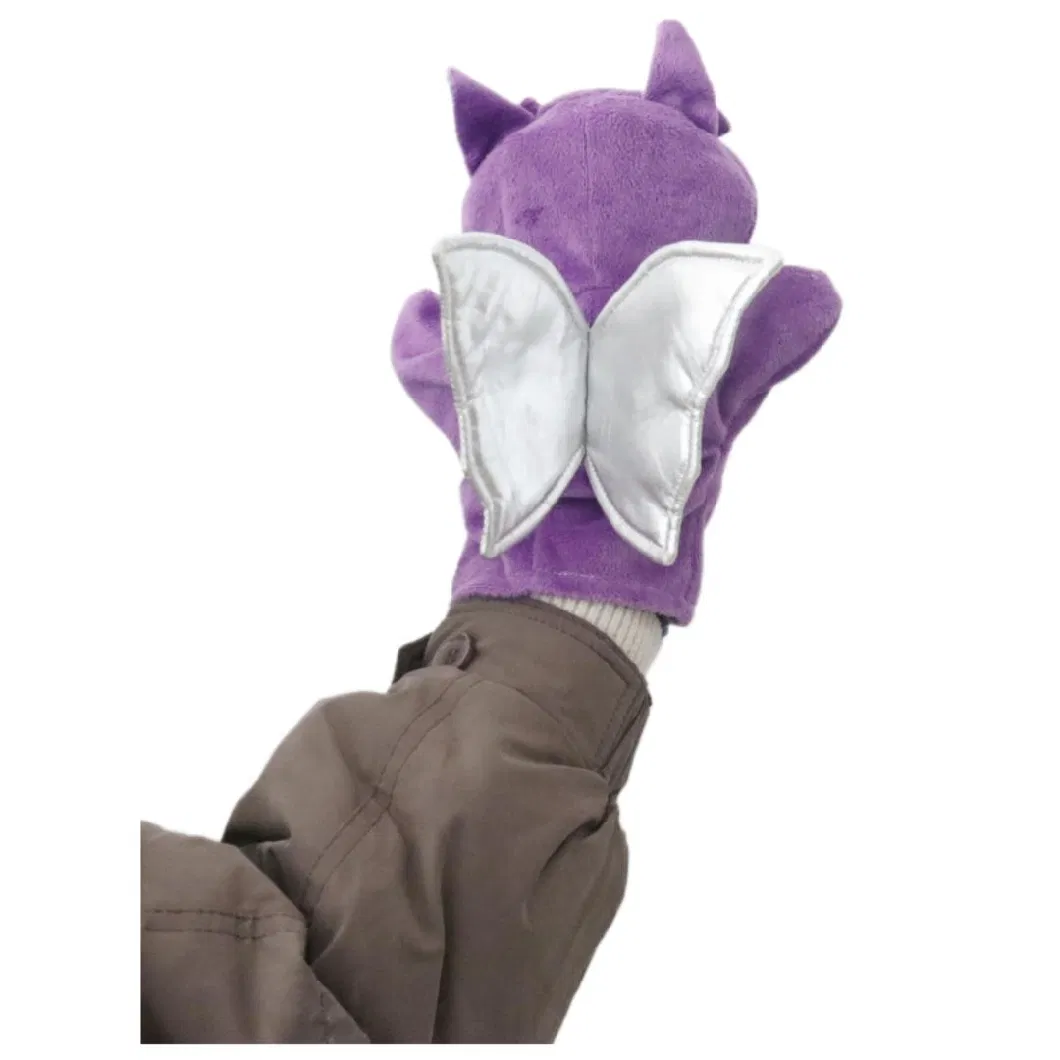 Wholesale Purple Dragon Puppet Toys 23cm (H) Plush Dino Hand Puppet Custom Kids Soft Stuff/Stuffed Animal Dinosaur Puppets in Jurassic Period