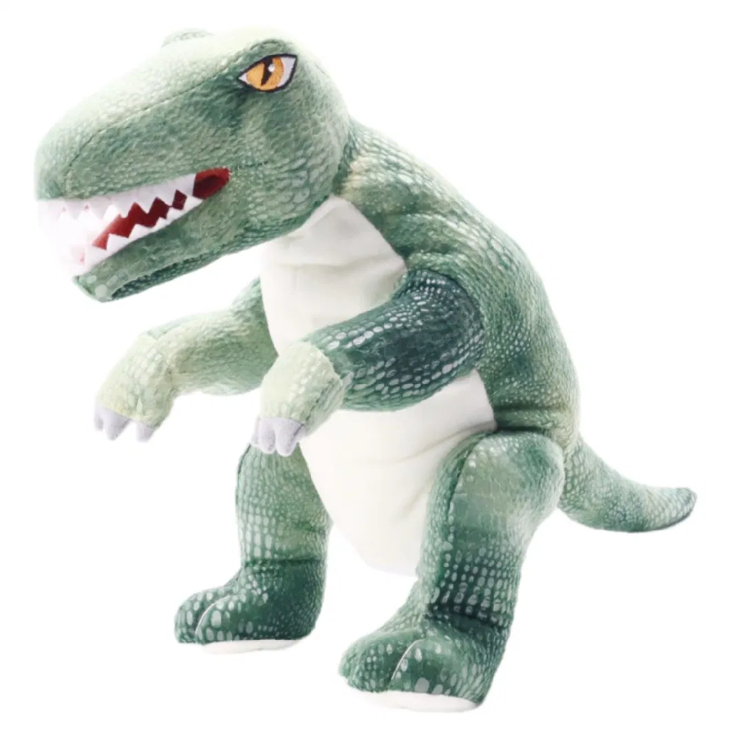 Custom 25cm Hand Puppets Plush Dino Toys Kids Soft Stuff Dragon Animal Dinosaur in Jurassic Period T-Rex Green Tyrannosaurus Rex Puppet