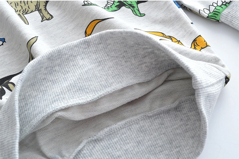 New Cute Colorful Dinosaur Hoodies Sweatshirt Pullovers Tops Hooded Girls Boys Teens Gray Hooded Clothes 2022