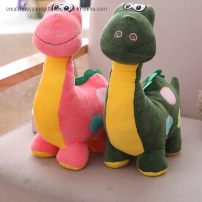 Vendita all&prime;ingrosso di fabbrica personalizzata di colore verde farcito animali Giocattoli Plush Dinosaur