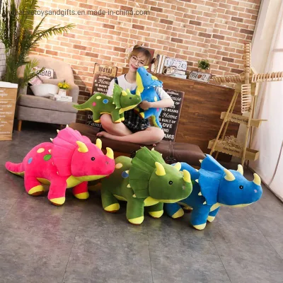 Vendita all&prime;ingrosso di fabbrica personalizzata di colore verde farcito animali Giocattoli Plush Dinosaur