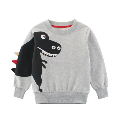 Felpa con cappuccio - Bambini Bambina/ragazza Bambina/ragazza Coccodrillo in cotone con dinosauro Cartoon Baby Tops Felpe vestiti invernali completo