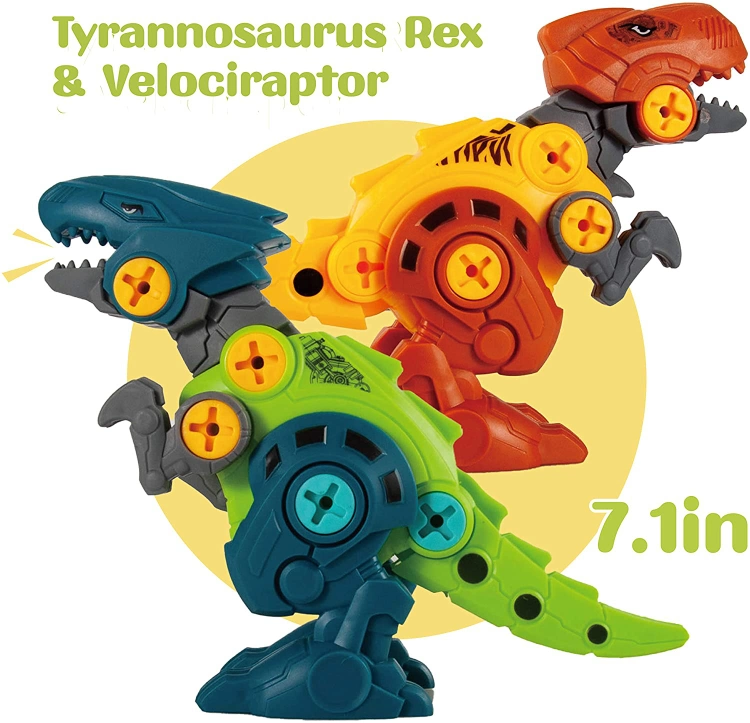 Take Apart Dinosaur Puzzle Eggs and Screwdrivers Building Block Toys Hot Sale Educational Toy Dinosaurs for Kids