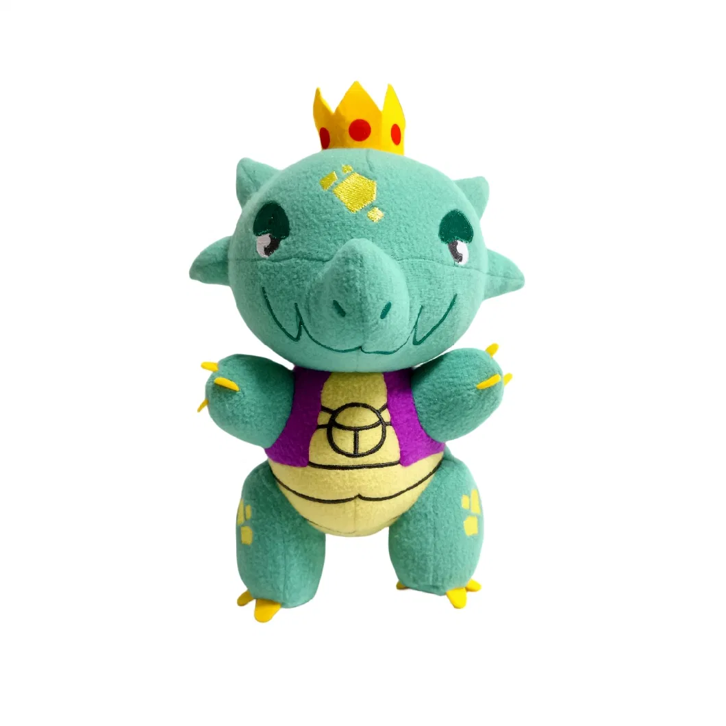 Fleece Soft Dragon Stuffed Plush Custom Made Crown Animal Toys