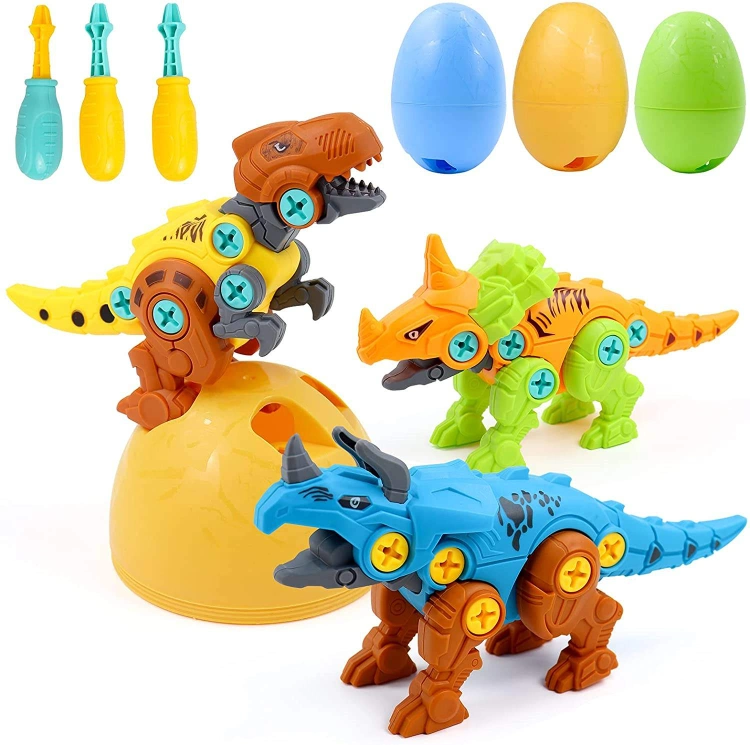 Take Apart Dinosaur Puzzle Eggs and Screwdrivers Building Block Toys Hot Sale Educational Toy Dinosaurs for Kids