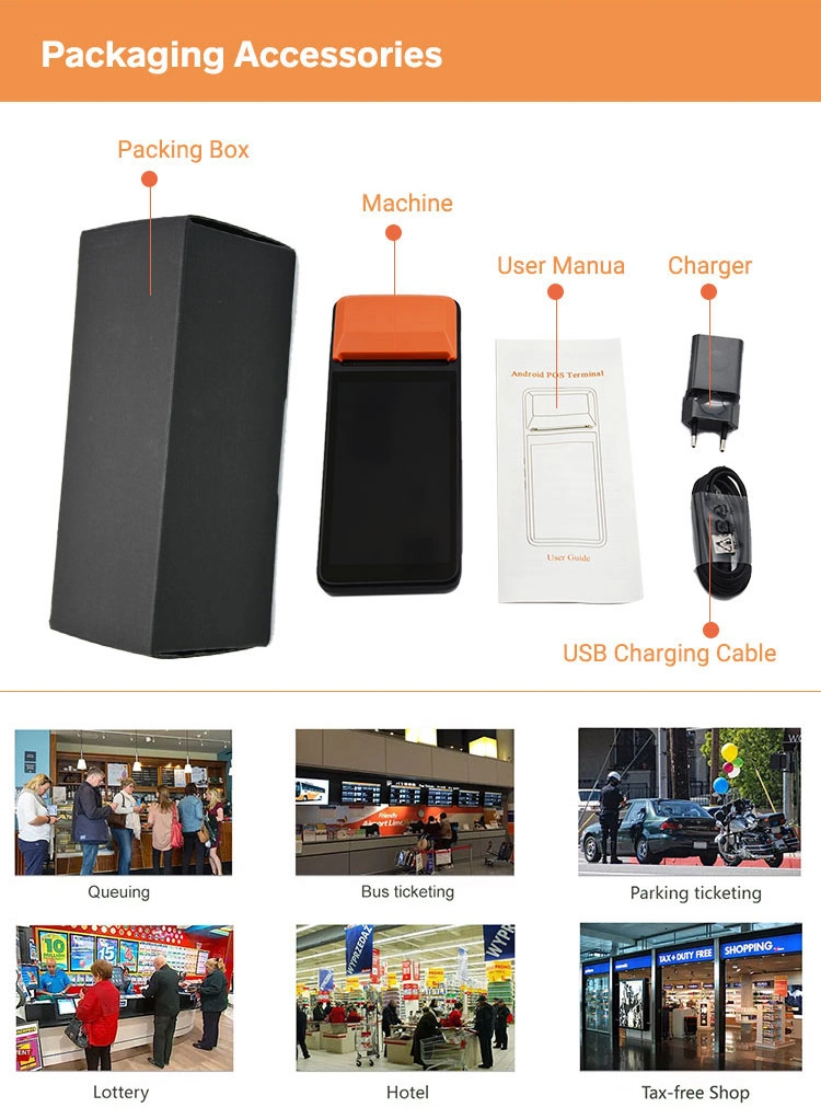 Handheld Android Smart POS Terminal with 5MP Camera GPS 3G WiFi Bluetooth 58mm Printer (R330C)