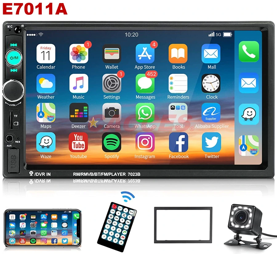 Universal 7 Inch IPS HD Touchscreen Wireless Carplay/Android Auto Pad for Car/Truck/Bike/Bus Auto Multimedia Displayer GPS Car Navigation Screen for All Vehicle