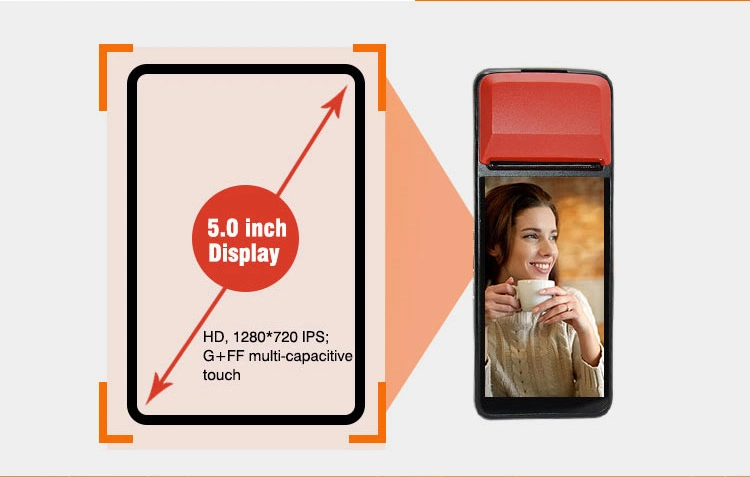 Handheld Android Smart POS Terminal with 5MP Camera GPS 3G WiFi Bluetooth 58mm Printer (R330C)