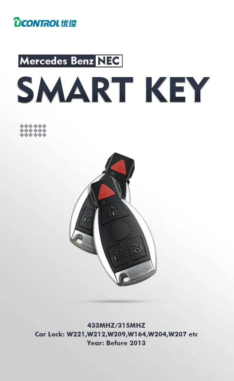 Wholesale Car Key Mercedes Benz Nec and BGA and Be Vvdi Remote Key with 3/2 Button 315/433MHz