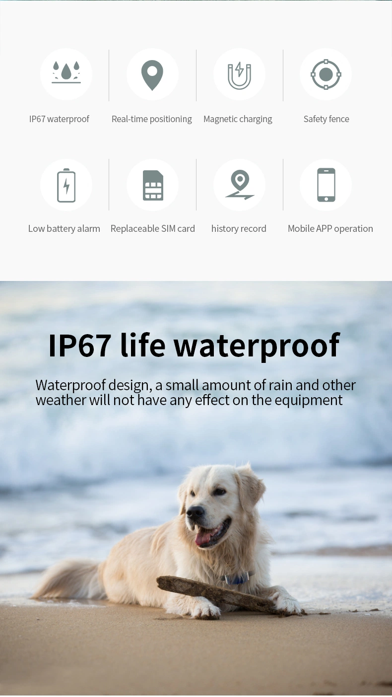 E-Fence Waterproof Mini Pets Tracker Dog Collar GPS Tracking Device for Animals Long Battery Life Cat GPS Tracker