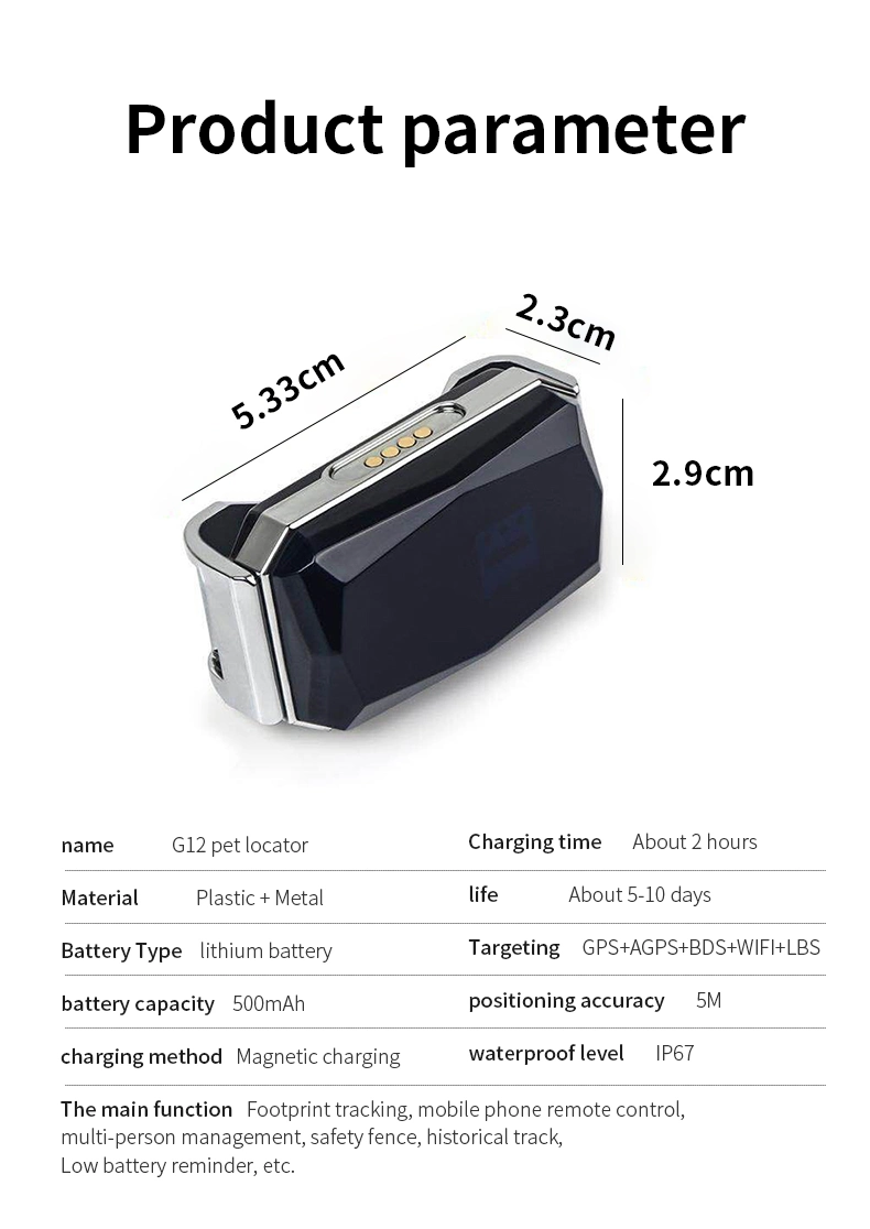 E-Fence Waterproof Mini Pets Tracker Dog Collar GPS Tracking Device for Animals Long Battery Life Cat GPS Tracker