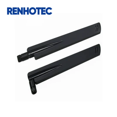 RP-SMA conector macho antena de codo externa interior 2,4GHz 5,8GHz WiFi Antena direccional de caucho 3dBi antena de caucho