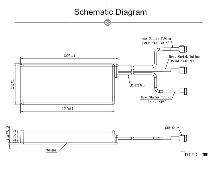 1575.54MHz GPS GSM 1800-2600MHz MIMO 4G LTE External Panel Antenna