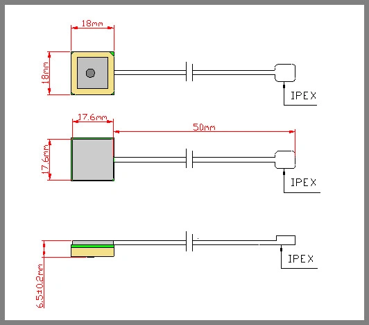 1575.42MHz GPS Patch Antenna with Ipex GPS Patch Antenna