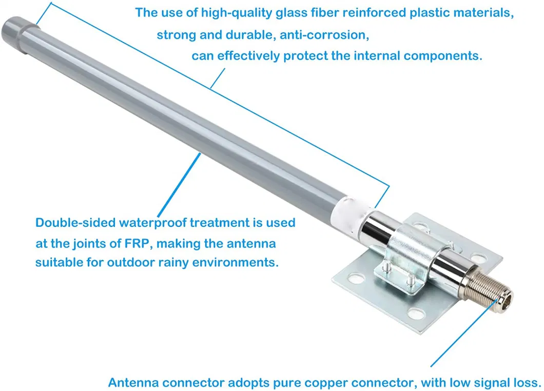 5g Omni Fiberglass Antenna 698-3800MHz N Female Connector 8dBi Gain Outdoor Antenna