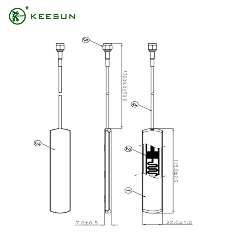 115*21*4.5 (mm) Sm Patch Antenna SMA Male Connector 868/915MHz for Walkie Talkie Transceiver Radio