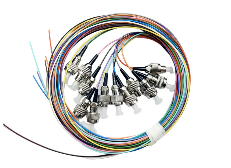 FTTH Fiber Optic 12 Cores 0.9mm Multicolor Upc Optical Fiber LC Pigtail