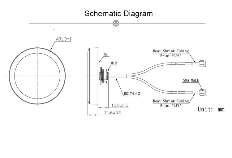 Outdoor Screw Mount MIMO 4G LTE GPS Combined Antenna