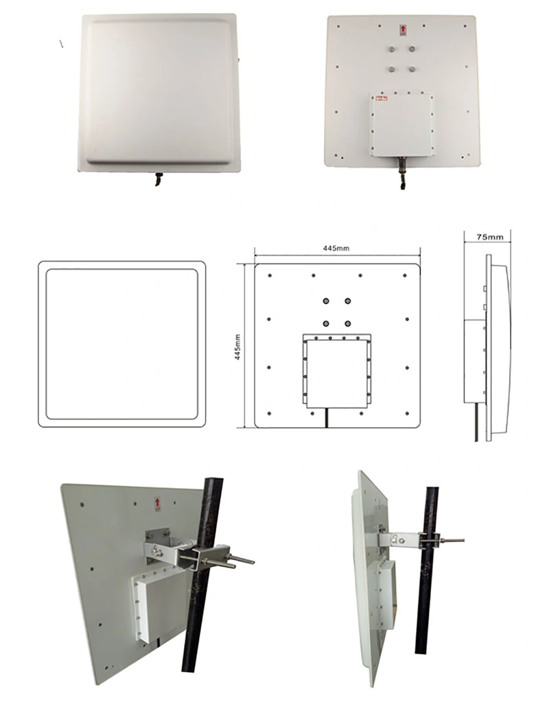 20m Long Range 865MHz 868MHz UHF RFID Antenna RS232 12dBi RFID Reader Antenna