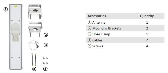 Outdoor Base Station 4.8 to 6.5 GHz Ptmp 2X2 MIMO Sector Antenna