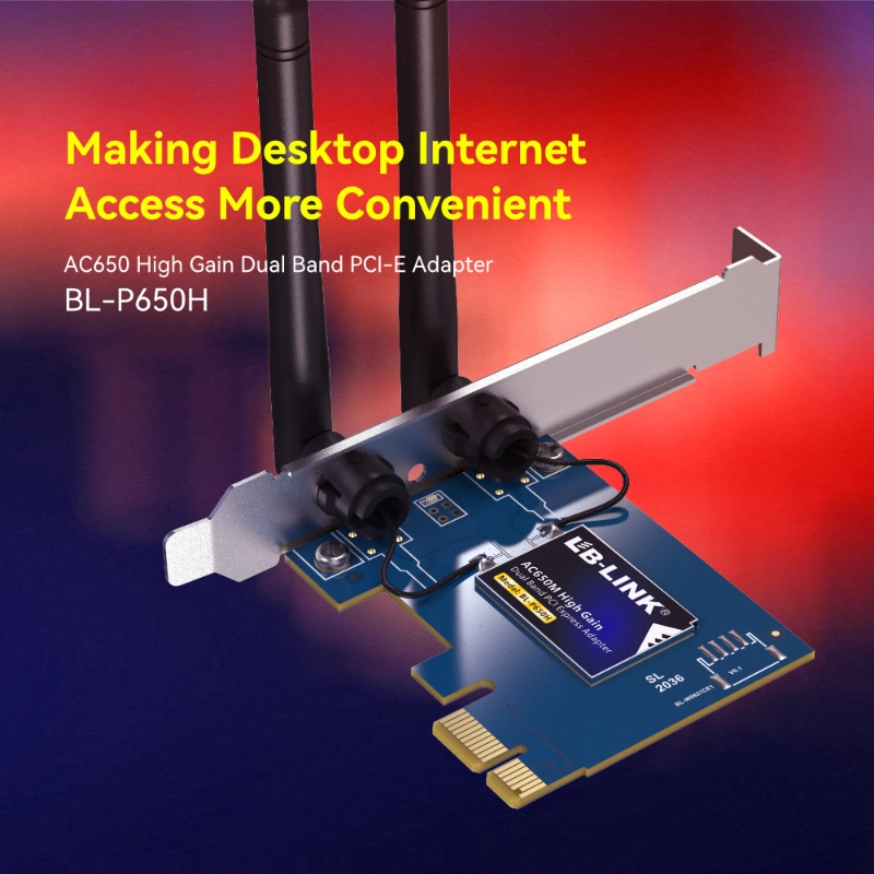 LB-LINK BL-P650H AC650M High Gain Dual Band PCI-E Adapter 2.4G/5G High Speed Internet Connection 650M Speed WiFi Adapter