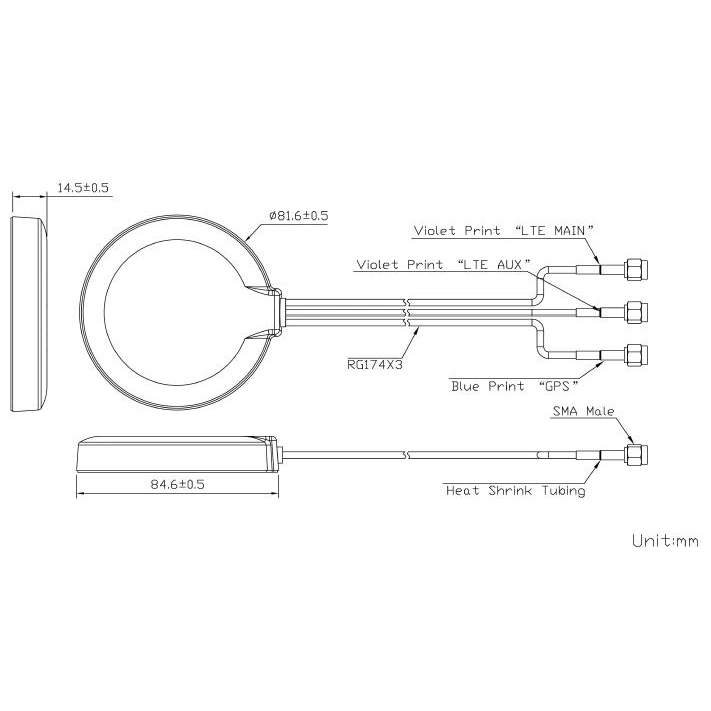 IP67 GPS LTE GSM Externa Communication Antenna 4G GPS Antenna Magnet