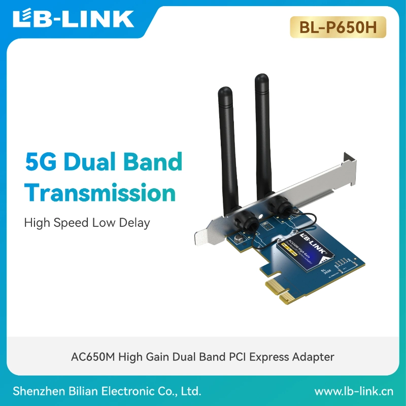 LB-LINK BL-P650H AC650M High Gain Dual Band PCI-E Adapter 2.4G/5G High Speed Internet Connection 650M Speed WiFi Adapter